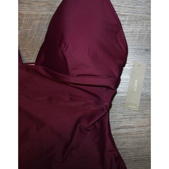 J.Crew $110 Deep V-Neck French One Piece Swimsuit IRIS PURPLE SZ 12 NWT - Picture 4 of 4